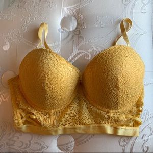 Yellow Lace Push-up Bra